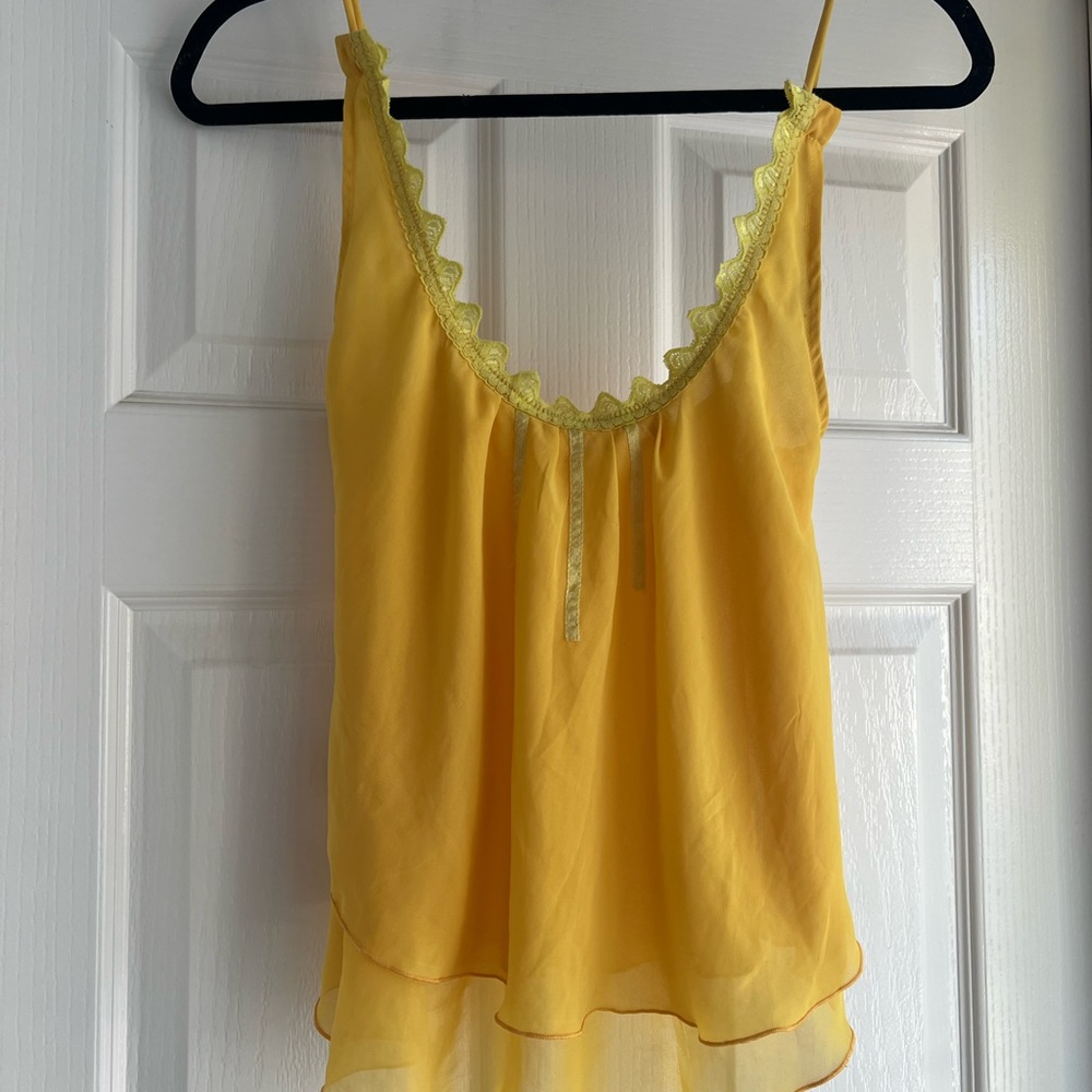Lace-Trim Yellow Camisole